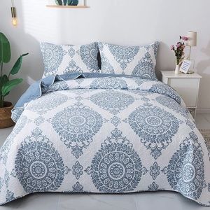 3-Piece Quilt Set Quilted Bedspread Lightweight Coverlet